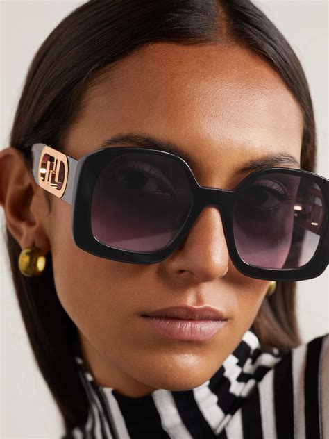 fendi black square sunglasses|fendi round 52mm sunglasses.